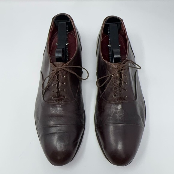 Vintage 80s Florsheim Royal Imperial Cap Toe Oxford Shoe Men\'s 8.5D Brown‎ USA